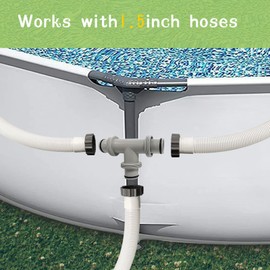 Pool Hose Connector, 1.5" T-Joint Pool Hose Adapter, Pool Hose Connector for Filter Pump, Tight Fitting Coupler for Above-ground Pool, Getting More Flow to Filter, 1.5"-1.5” T-Joint