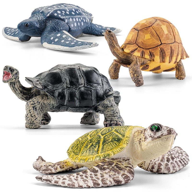 Totsmile 4PCS 5'' Large Sea Turtle & Tortoise Toys Figurines,