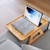 Danfoxer Couch Arm Tray,Bamboo Folding Sofa Tray,Sofa Armrest Trays Clip-On