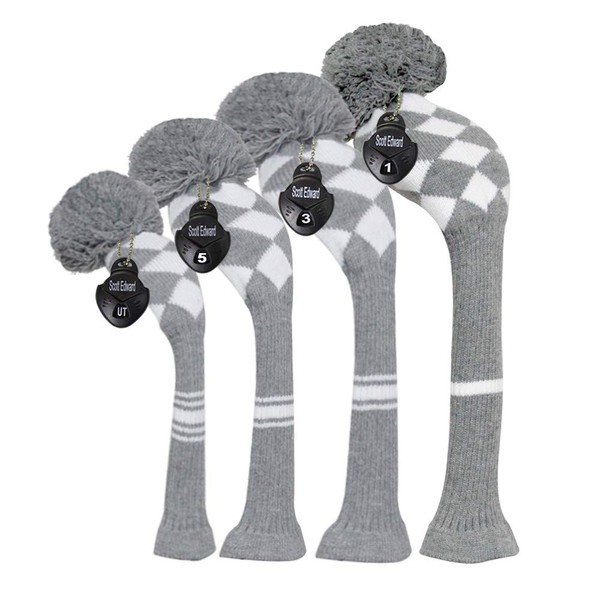 Scott Edward Golf Club Head Covers Set of 4 Grey