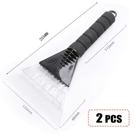 Pack of 2 - Ice Scraper for Cars Winter Care Windscreen with Soft Grip No Scratches Windscreen Snow Removal Frost non-slip Comfort Foam Grip for Car Snow (Pack of 2 RANDOM COLOURS)