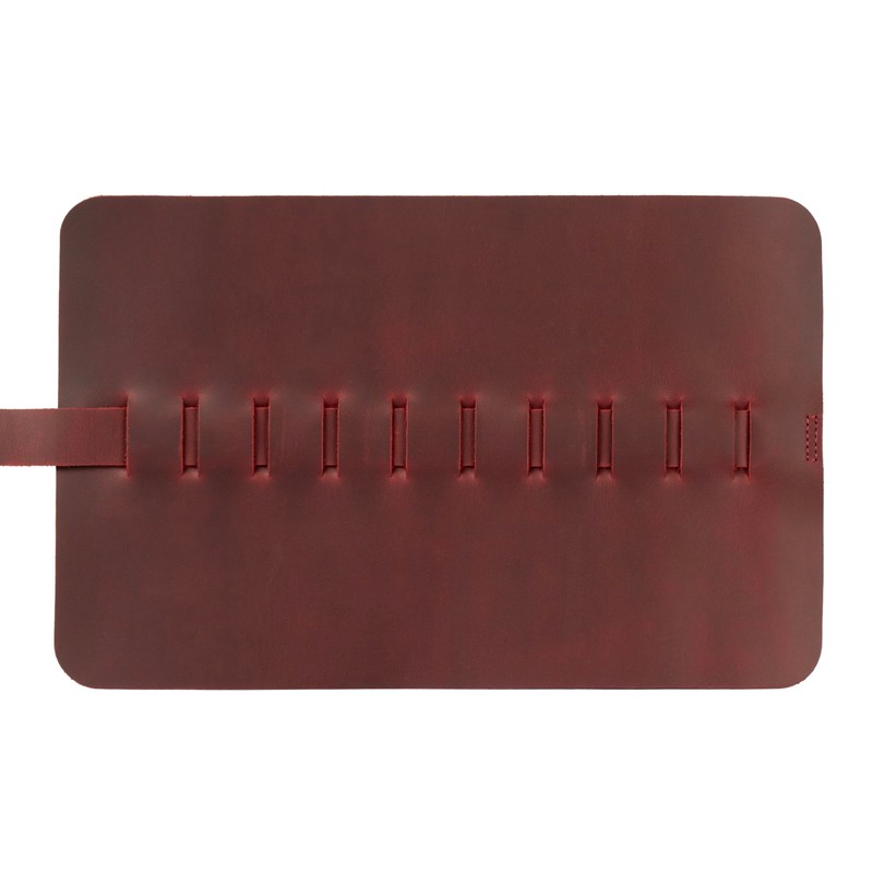 Londo Genuine Leather Pen and Pencil Roll Case (Red), OTTO395