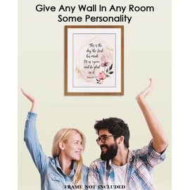 Buzz Unplugged This is the Day the Lord Has Made Psalm 118:24-8x10 Unframed Inspirational Bible Verses, Christian Scripture Positive Quotes & Religious Bible Verse Wall Art Decor For Home & Office