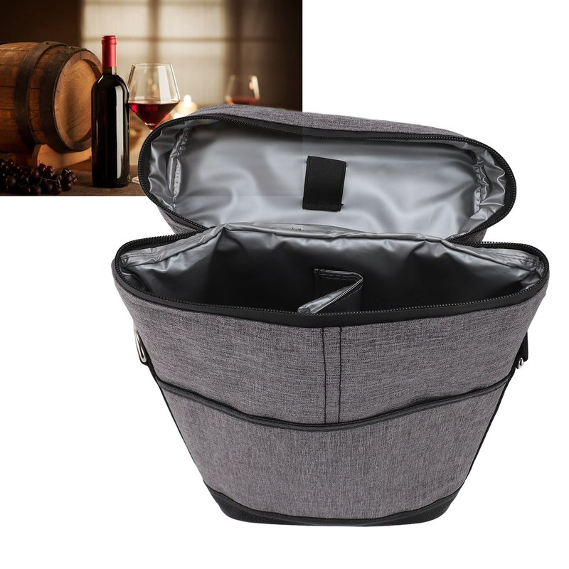 2 Bottle Wine Cooler Bag Leakproof Insulated Padded Wine Carrier