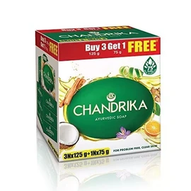 Chandrika Soap Pack of 4 -125g x 3 and Get 75g Free-US Seller Multi Discount