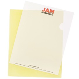 JAM PAPER Plastic Sleeves - Letter Size - 9 x 11 1/2 - Yellow Project Pockets - 120 Bulk Page Protectors/Pack