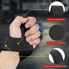 SKDK Correas de levantamiento de silicona antideslizante ,Straps Para Gym, Levantamiento de Pesas,muñequeras gym straps para gym mujer, hombres, levan