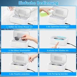 Ultraschallreinigungsgerät,800ml Ultraschallreinigungsgerät Brille,49kHz Hochfrequenz Ultraschallreiniger Mit Pinzette, praktisch für Schmuck,Brillen,Münzen,Rasierköpfe,Gebissreiniger