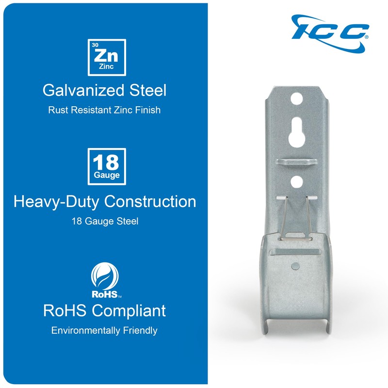 ICC 2-Inch Wall Mount J-Hook – 25-Pack, Cable Support Hooks