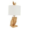 WPORDE Rabbit Table Lamp for Bedroomm, Resin Desk Light Golden