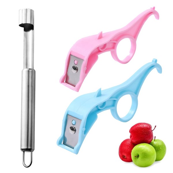 CPJJ 3-Piece Stainless Steel Apple Corer and Peeler Set -