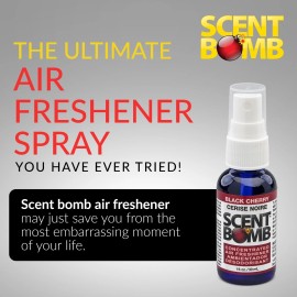 Scent Bomb Black Cherry Air Freshener Spray Pack of 4 Odor Eliminator 1 Ounce