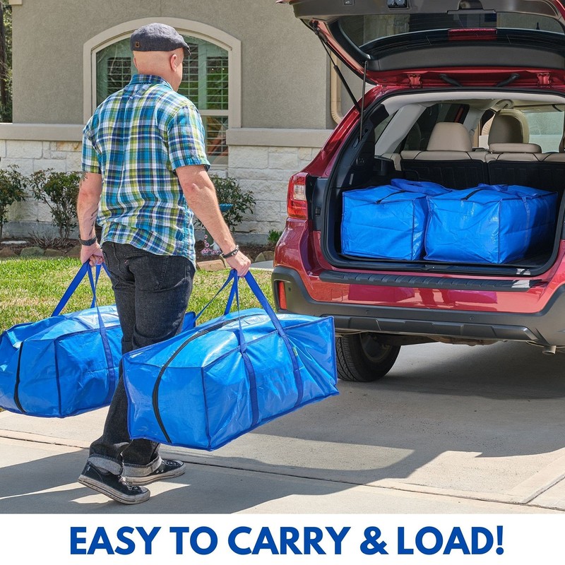 Heavy-Duty Extra-Large Moving Bags with Strong Handles & Zipper (4-Pack),