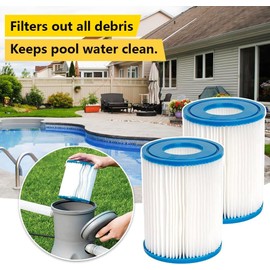 fishing port Pool Filter Cartridge for 58094 Type II Filter Pump for Above Ground Pools, Hot Tubs Filter Compatible with Lay Z Spa Filter Pump,6 Pack