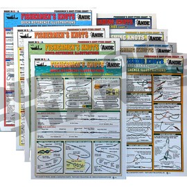Tightlines Publications Fishermen's Knot Tying Set #1-8 - Waterproof Quick Reference Guide | Portable & Built to Last | Double-Sided & Easy to Read