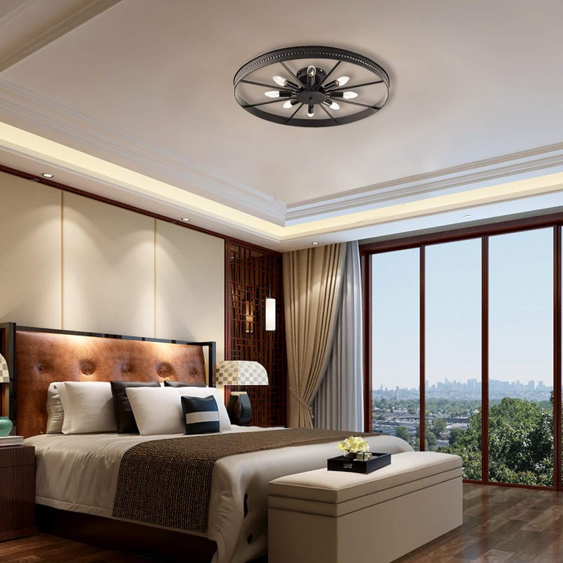 Ceiling Light Fixture Flush Mount Ceiling Lamp Black Farmhouse Chandelier