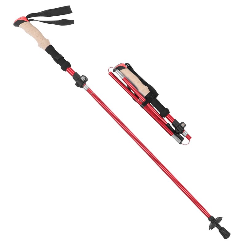 Telescopic Hiking Pole Portable Aluminum Alloy Folding Walking Stick for