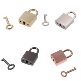 4 Pack Mini Square Padlocks with Key Vintage Metal Padlocks Decorative Locks for Jewelry Box, Storage Box, Diary Book