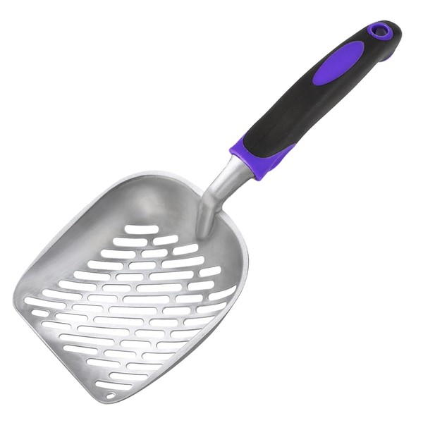 Apidgrowth Cat Litter Scoop,Long Handle Cat Scooper,Stainless Steel Metal Scoop,Poop