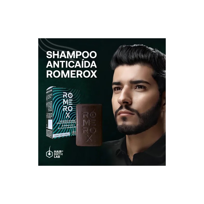 Shampoo Anticaída Romerox Tratamiento Cabello Y Barba 3 Pack