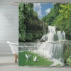 FAIRYGATE Long Shower Curtains European Village Garden Scene Shower Curtain