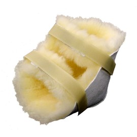 Genuine Sheepskin Heel Protector Pad – Soft Wool Cushion for Pressure Relief, Foot Comfort & Bed Sore Prevention – Adjustable Double Strap – 1 Unit