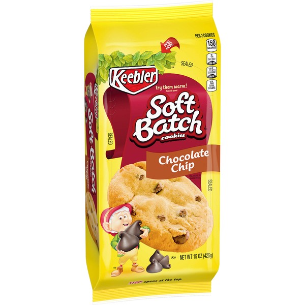 Keebler Soft Batch Cookies, Chocolate Chip, 15 Ounce, Pack of 12