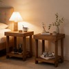 WINWY Solid Wood End Table for Living Room Set of