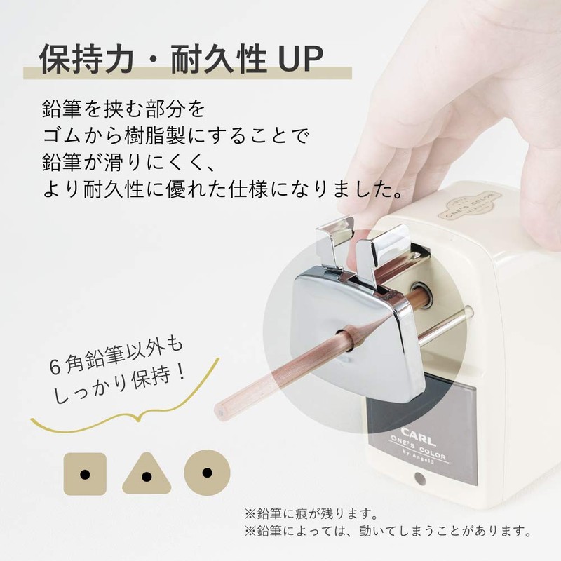 CARL Stationary A5PR3-I Angel 5 Premium 3 Pencil Sharpener, Cream