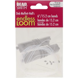 The Beadsmith Endless Loom Bands, 6" Diameter, Pack of 12, Clear Color, Use With Endless Loom
