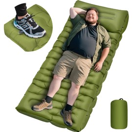 Sleeping Pad for Camping, 6" Extra Thick Camping Sleeping Pad with Pillows & Built-in Foot Pump, Ultralight Inflatable Sleeping Pads Compact for Travel Tent Hiking Camping Backpacking Car Camp Gear