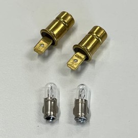 Dash Light Bulb Sockets with Bulbs, Pair - Compatible with VW Type 1, 2, 3, Super Beetle, Thing and GHIA