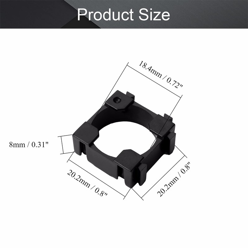 Fielect 100Pcs 18650 Lithium Battery Cell Holder, Plastic 18650 Cell