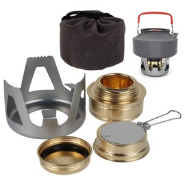 78Henstridge Mini Spirit Burner Windshield Alcohol Camping Stove Alloy Brass Lightweight Adjustable Temperature Alcohol Stove for Backpacking Hiking Outdoor, BBQ Cooking Picnic