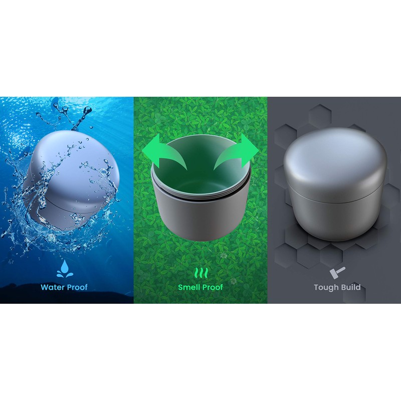 JCase Sturdy Stash Metal Tin, Airtight, Waterproof, Diameter 55 x