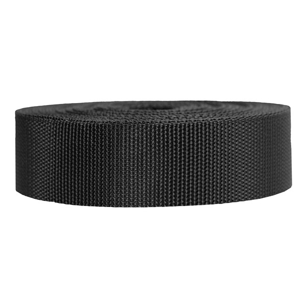 Strapworks Heavyweight Polypropylene Webbing - Heavy Duty Poly Strapping for Outdoor DIY Gear Repair, 1.5 Inch x 10 Yards, Black
