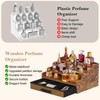 4 Tier Cologne Stand Organizer for Men, Retro Wooden Perfume