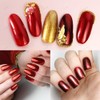 2 Boxes Red Chrome Nail Powder 3D Mirror Effect Aurora