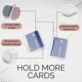 AG DAILY ESSENTIALS Pack of 2 Plastic Wallet Inserts, Double Sided, Clear Vinyl Picture and Card Holder, Made to Hold Credit Cards on Both Sides (Trifold)