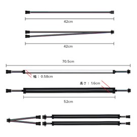 BTF-LIGHTING LED Neon RGB PC LED Tape Light 2x50CM LED Light Strip 12V 4 Pin with Splitter Cable Compatible with Gigabyte RGB Fusion, MSI Mystic Light, ASRock with 12 Fixed Clips