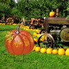 K KILIPES 18.9" H Metal Pumpkin Garden Stake Decorative Fall