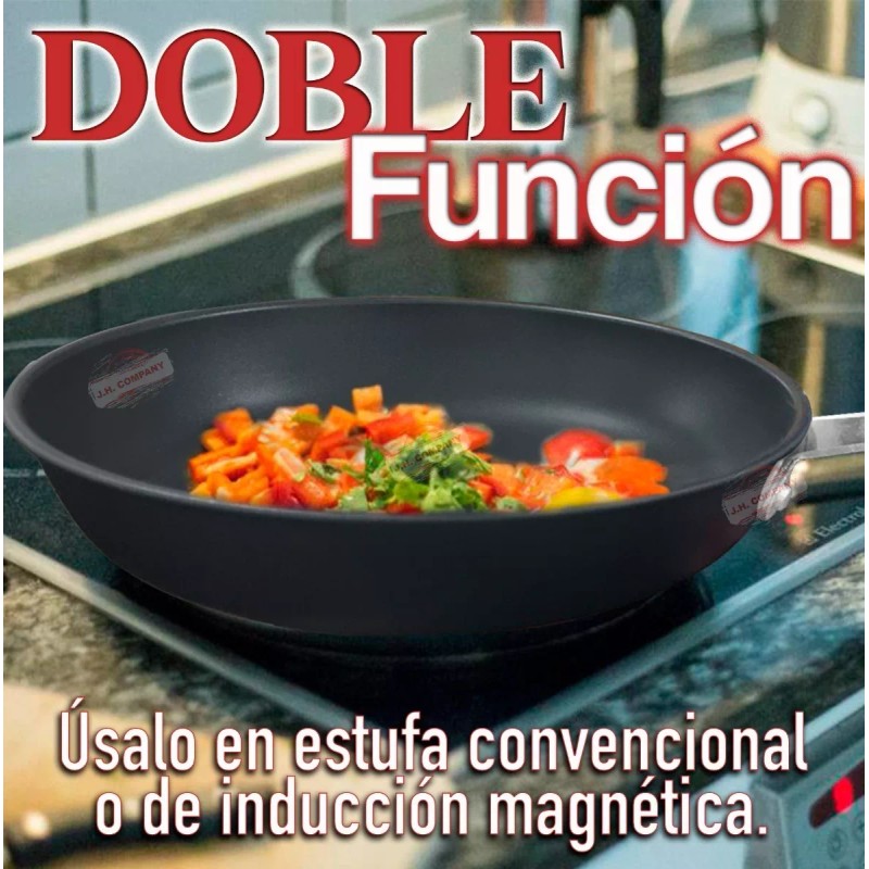 J.H. Company Sarten Antiadherente 27 Cm Hierro Chef Para Cocina