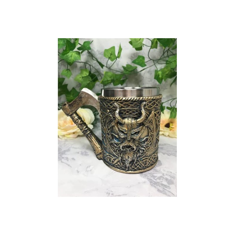 Osiris Trading UK Valhalla Silver Tankard with Axe Handle Viking