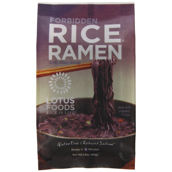 Lotus Foods Organic Forbidden Rice Ramen with Miso Soup, 2.8 Ounce - 10 per case.
