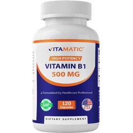 Vitamatic Vitamin B1 (Thiamine) 500mg, 120 Capsules