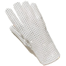 BOMJJOR Michael Diamond Glove for Men Kid MJ Jackson Fans Rhinestone Billie Jean Glove with Necklace (Right glove for kid)