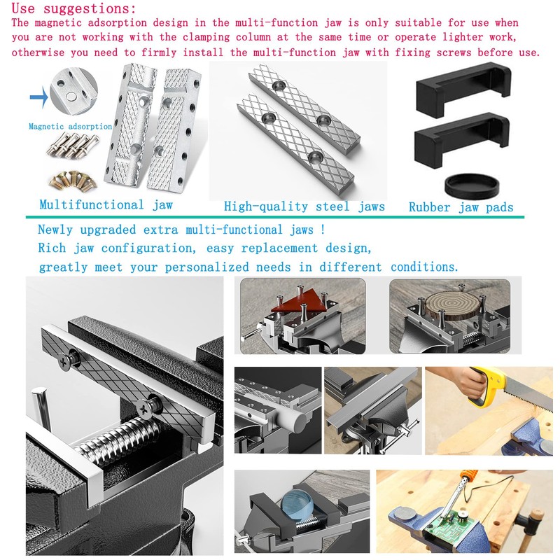 MYTEC Bench Vise or Table Vise, multifunctional jaw, multi-functional Combined