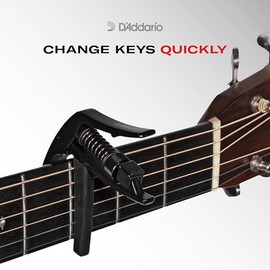 D'Addario | Capo Tri Action | Cejilla para Guitarra | Negro | PW-CP-09