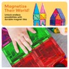PicassoTiles 100 Piece Set 100pcs Magnet Building Tiles Clear Magnetic