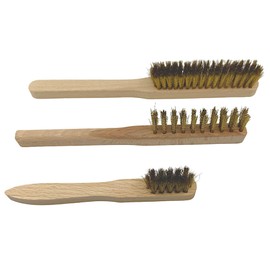 MAAJ Set of 3 Fine Brushes Mini + Medium + Maxi with Brass Bristles Narrow Wire Brush Watchmaker Brush – Made in Germany